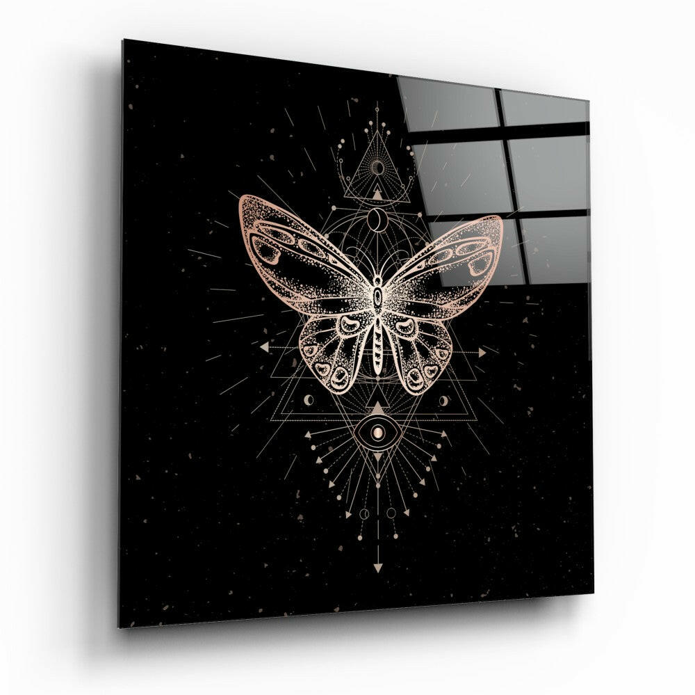 Insigneart USA Insigneart USA Da Vinci Style Butterfly Glass Wall Art