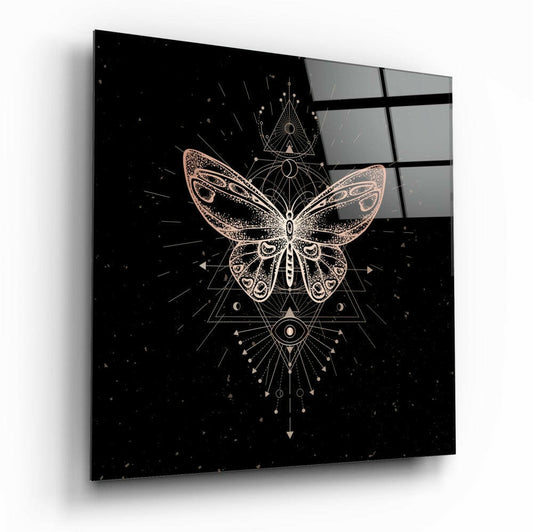 Insigneart USA Insigneart USA Da Vinci Style Butterfly Glass Wall Art