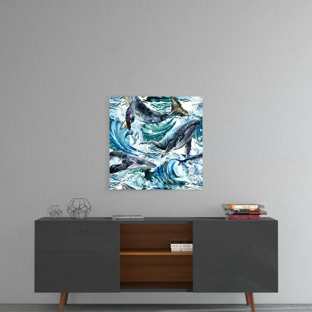 Insigneart USA Insigneart USA Dance of the Whales Glass Wall Art