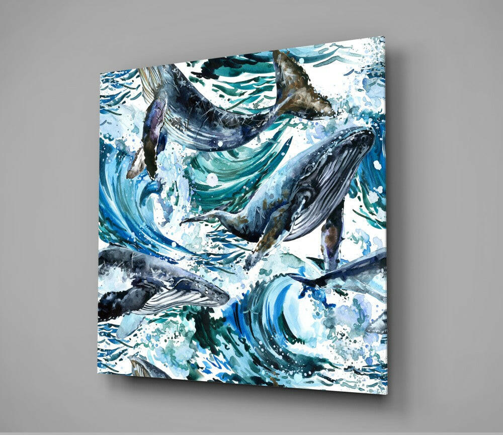 Insigneart USA Insigneart USA Dance of the Whales Glass Wall Art