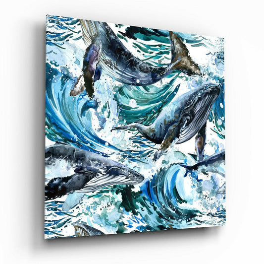 Insigneart USA Insigneart USA Dance of the Whales Glass Wall Art