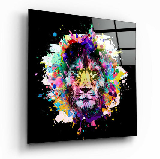 Insigneart USA Insigneart USA Colored Fury of the Lion Glass Wall Art