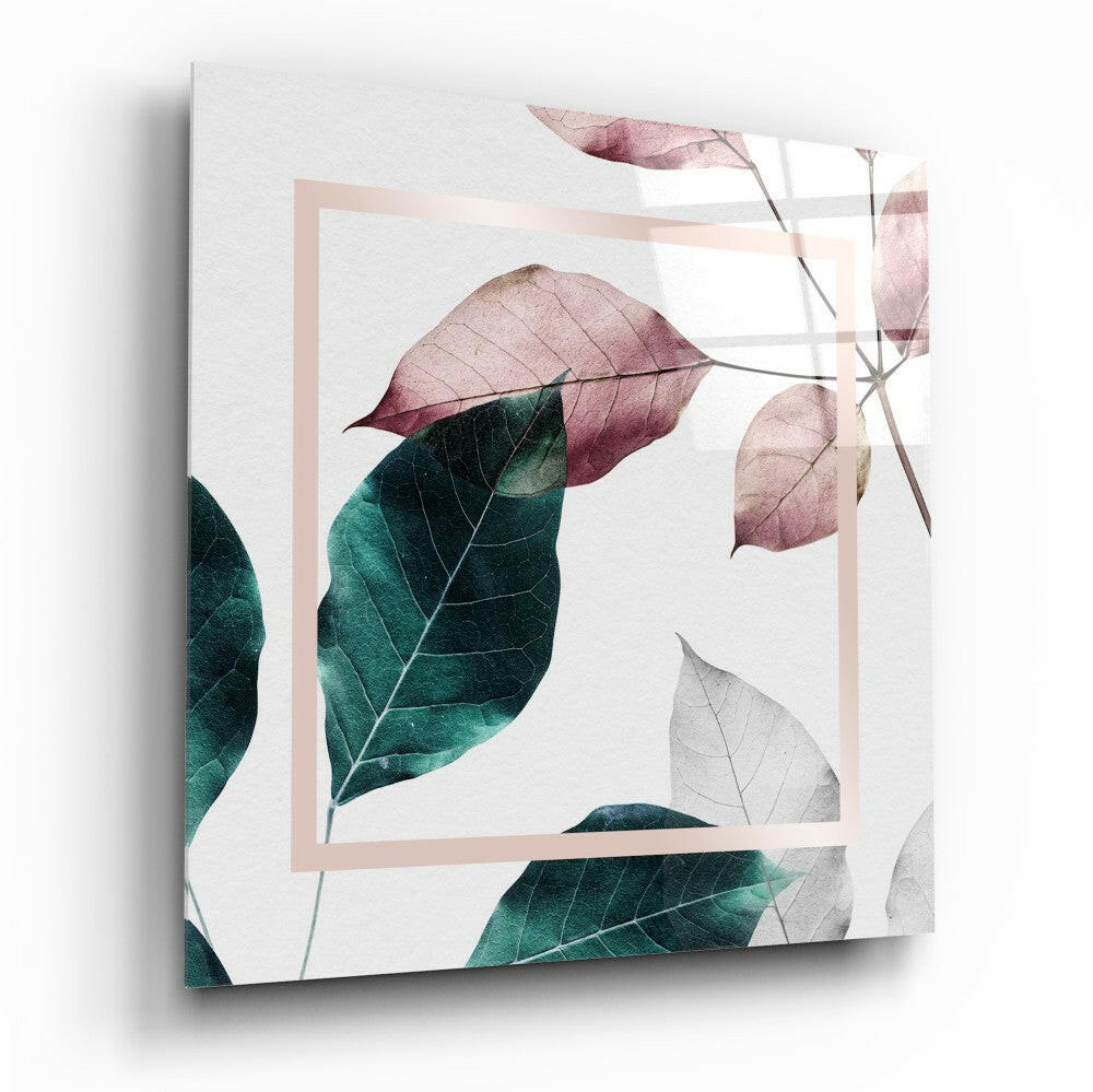 Insigneart USA Insigneart USA Scandinavian Style Leaves Glass Wall Art