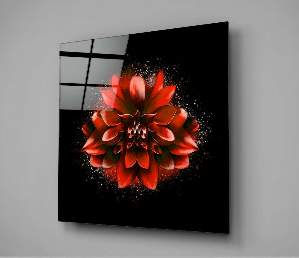 Insigneart USA Insigneart USA Red Lotus Glass Wall Art