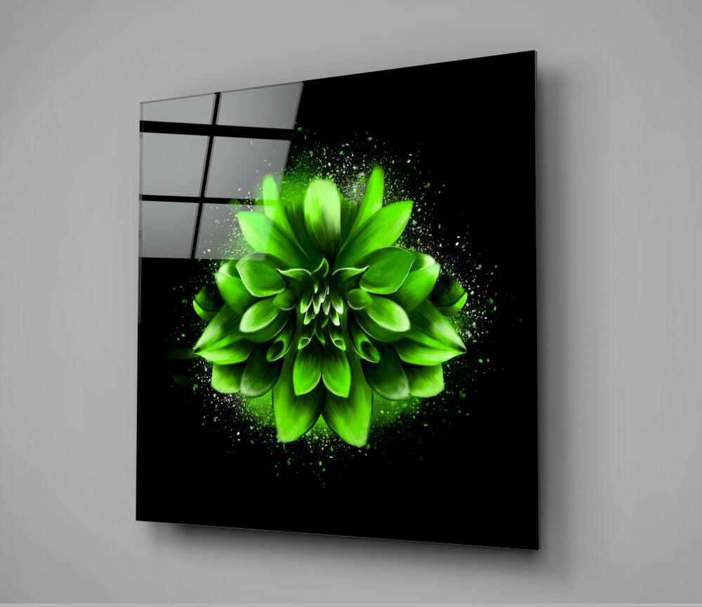 Insigneart USA Insigneart USA Green Lotus Glass Wall Art