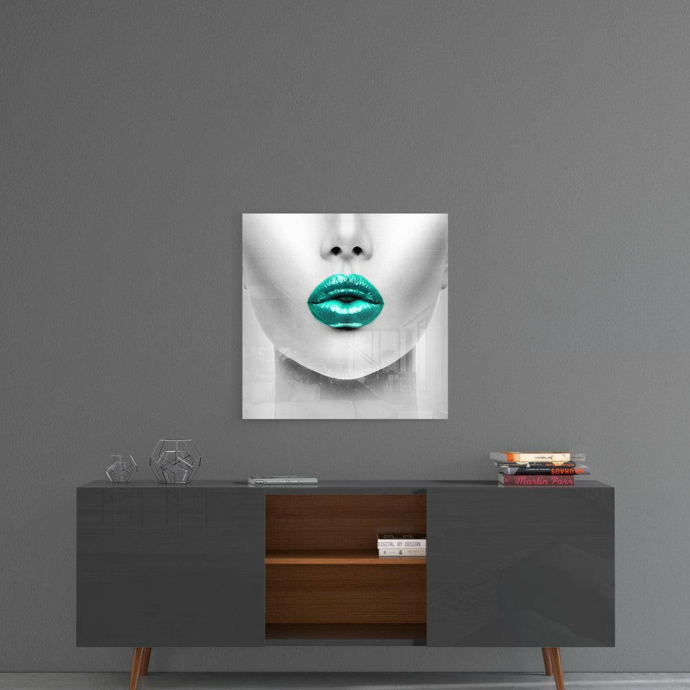 Insigneart USA Insigneart USA Emerald Lips Glass Wall Art