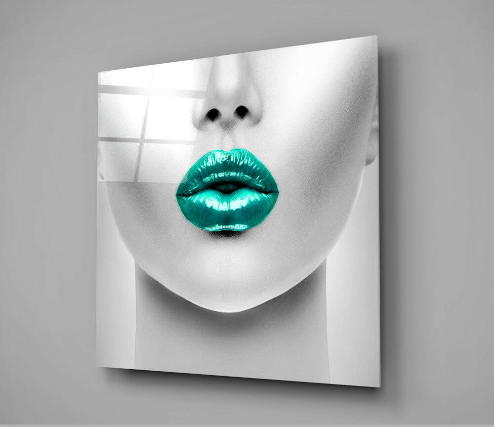 Insigneart USA Insigneart USA Emerald Lips Glass Wall Art