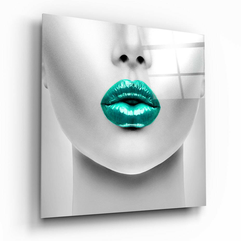 Insigneart USA Insigneart USA Emerald Lips Glass Wall Art