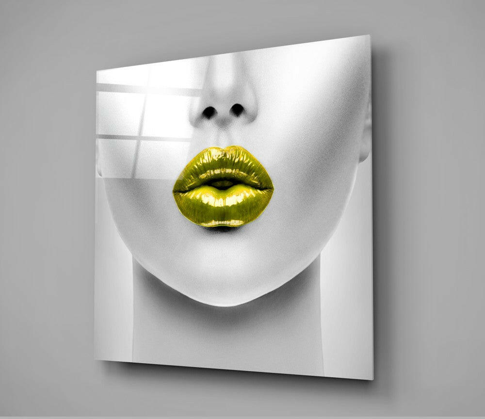 Insigneart USA Insigneart USA Gold Lips Glass Wall Art