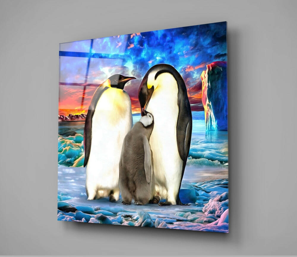 Insigneart USA Insigneart USA Penguin Family Glass Wall Art