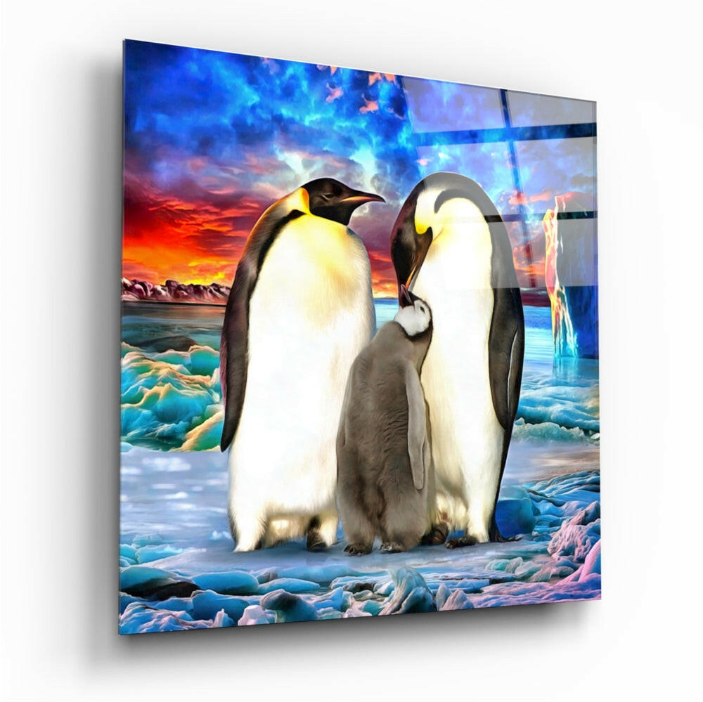 Insigneart USA Insigneart USA Penguin Family Glass Wall Art