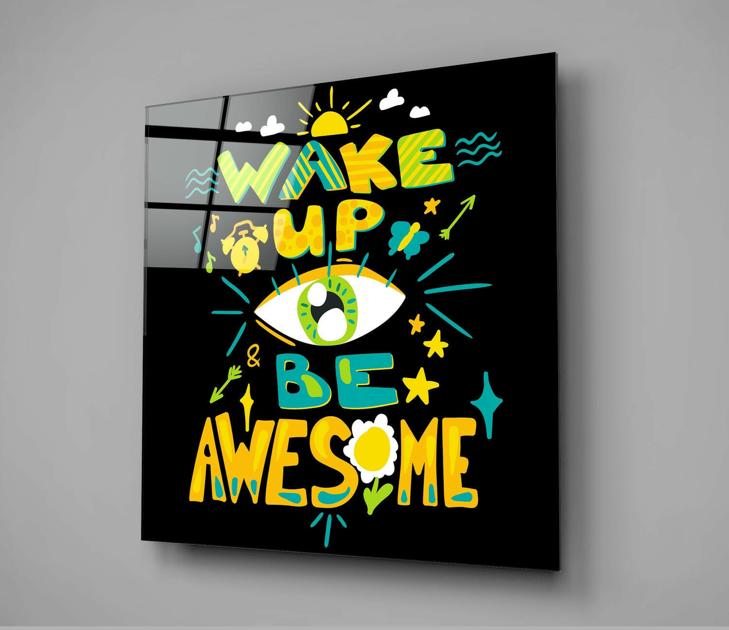 Insigneart USA Insigneart USA “Wake Up” Glass Wall Art