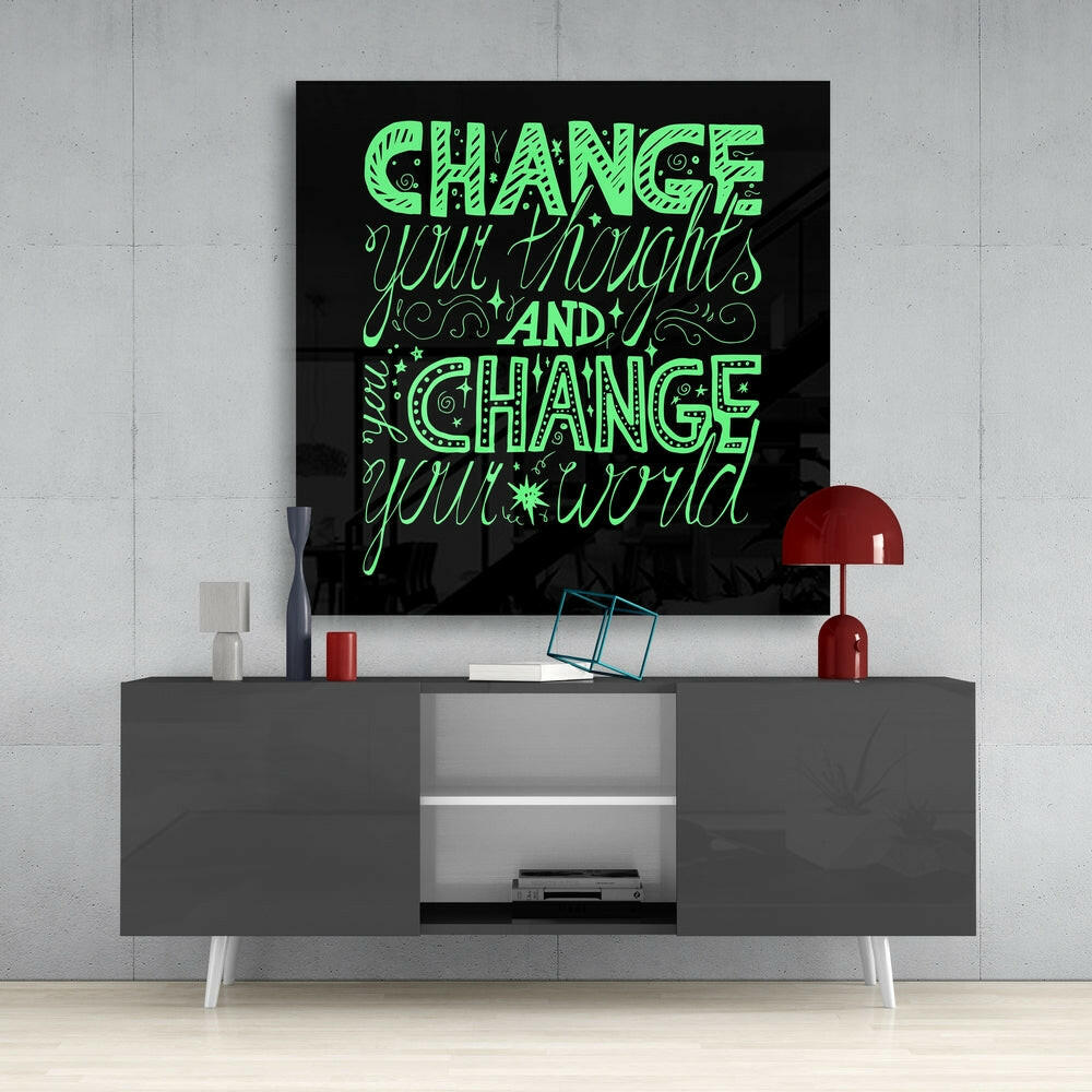 Insigneart USA Insigneart USA “Change Your World” Glass Wall Art
