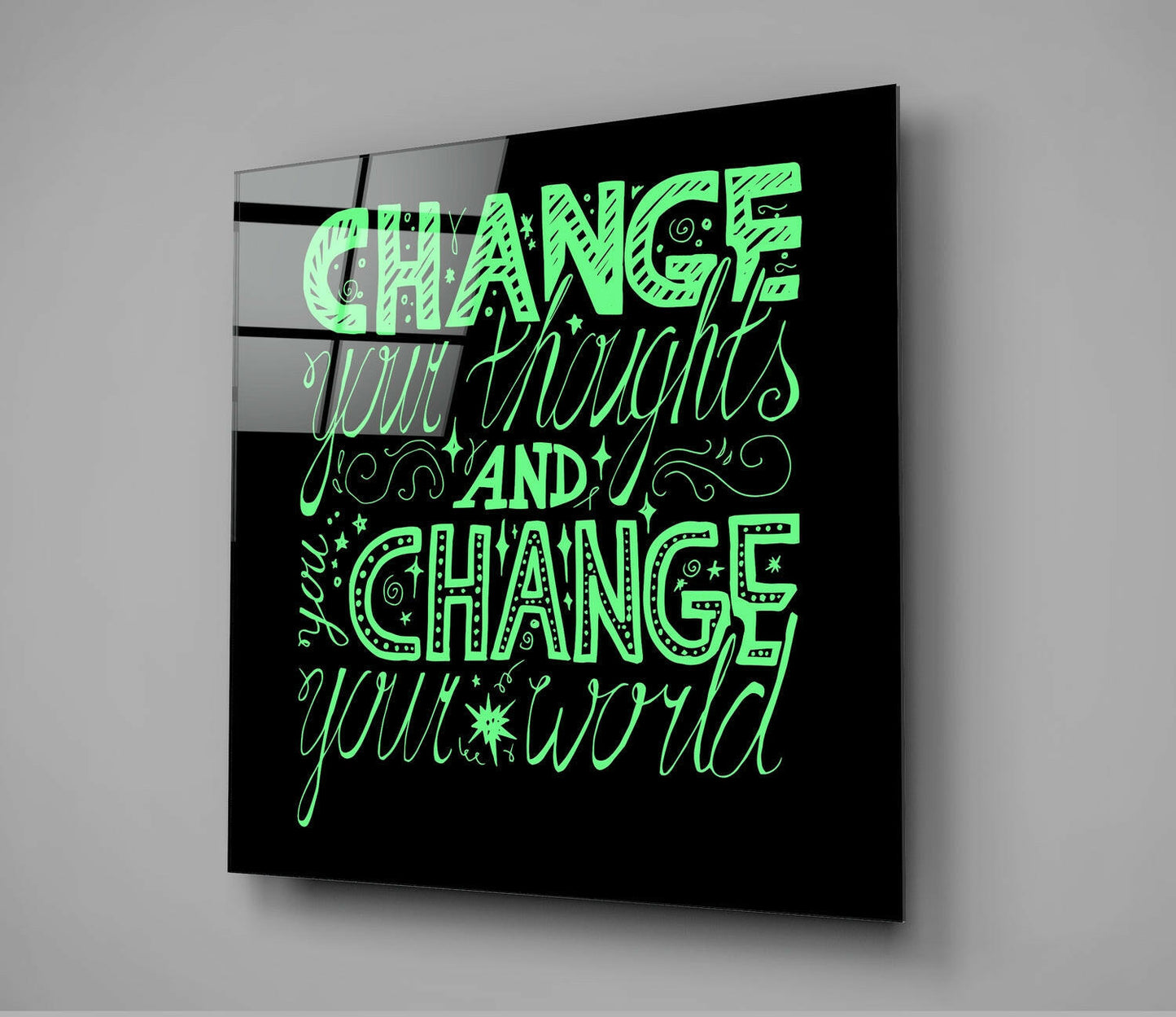 Insigneart USA Insigneart USA “Change Your World” Glass Wall Art