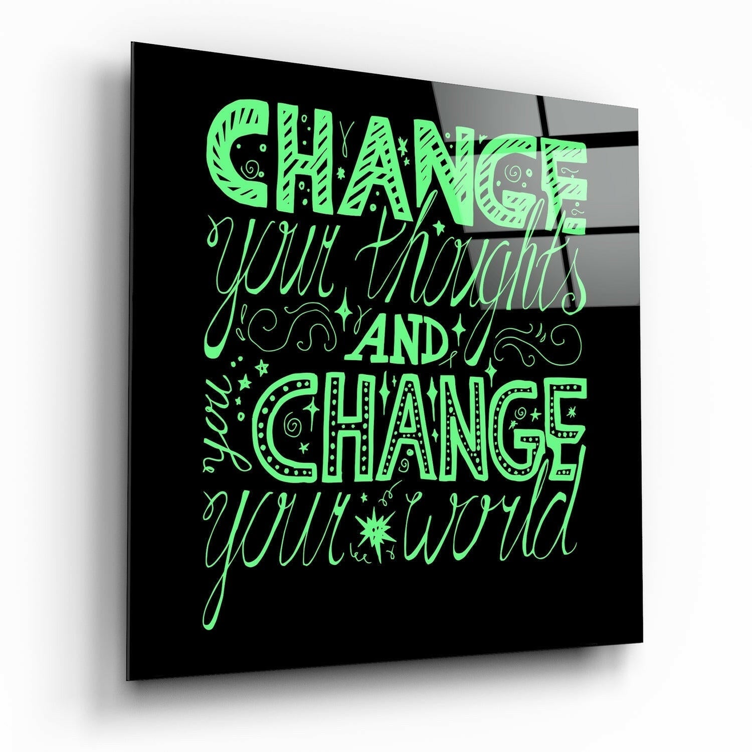 Insigneart USA Insigneart USA “Change Your World” Glass Wall Art