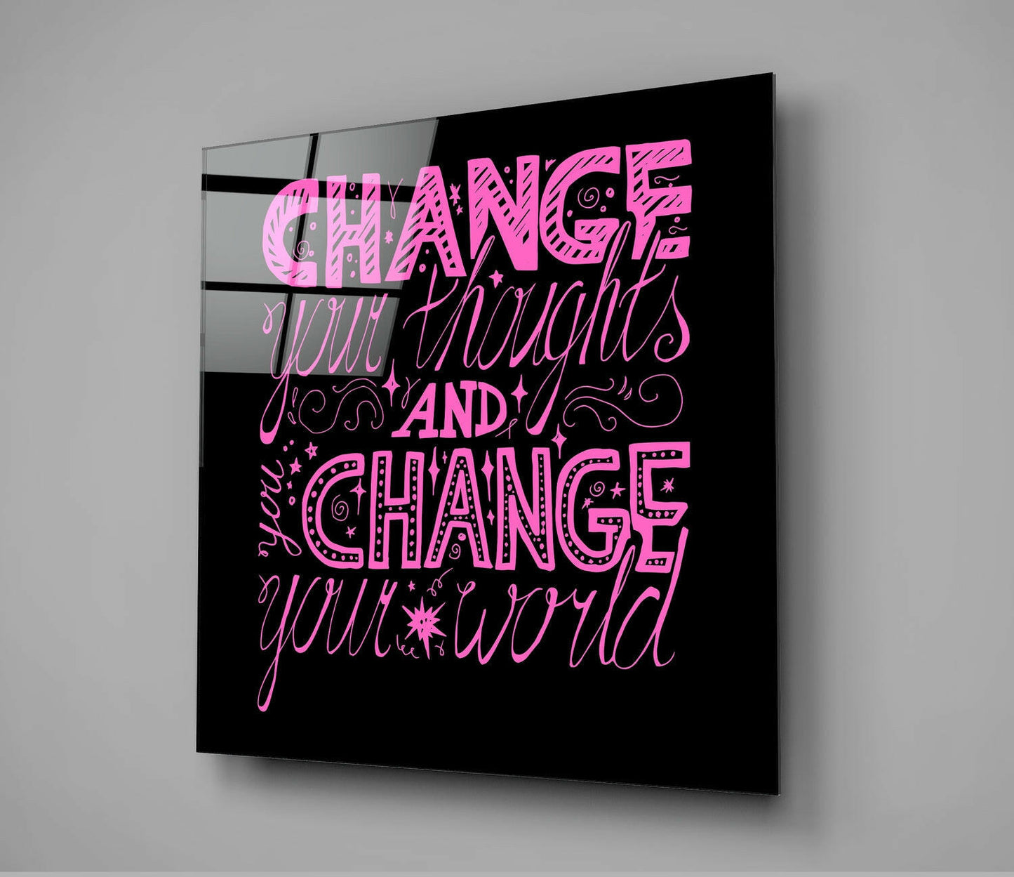 Insigneart USA Insigneart USA “Change Your World” Glass Wall Art