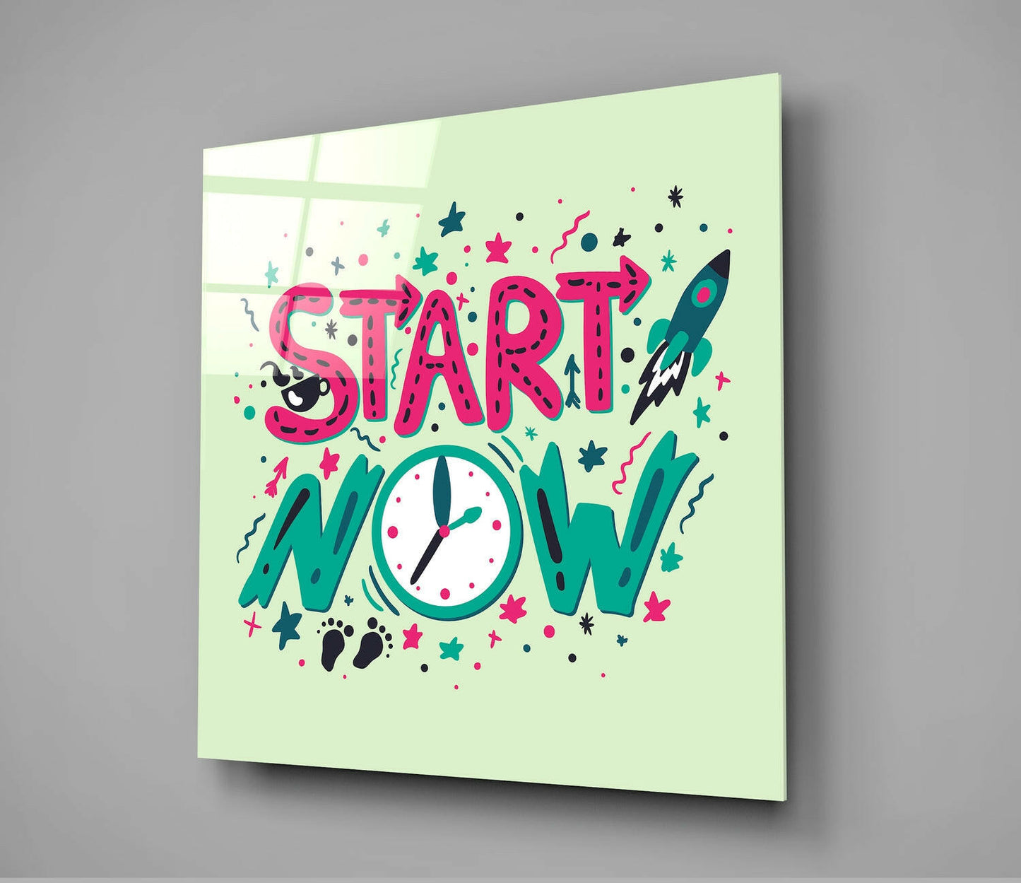 Insigneart USA Insigneart USA “Start Now” Glass Wall Art