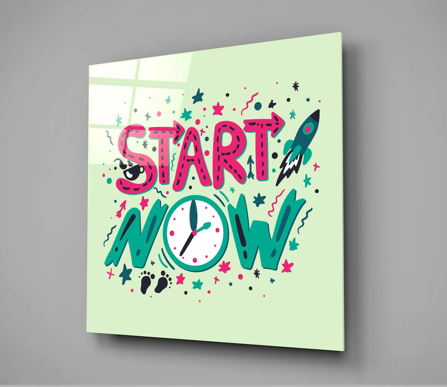Insigneart USA Insigneart USA “Start Now” Glass Wall Art