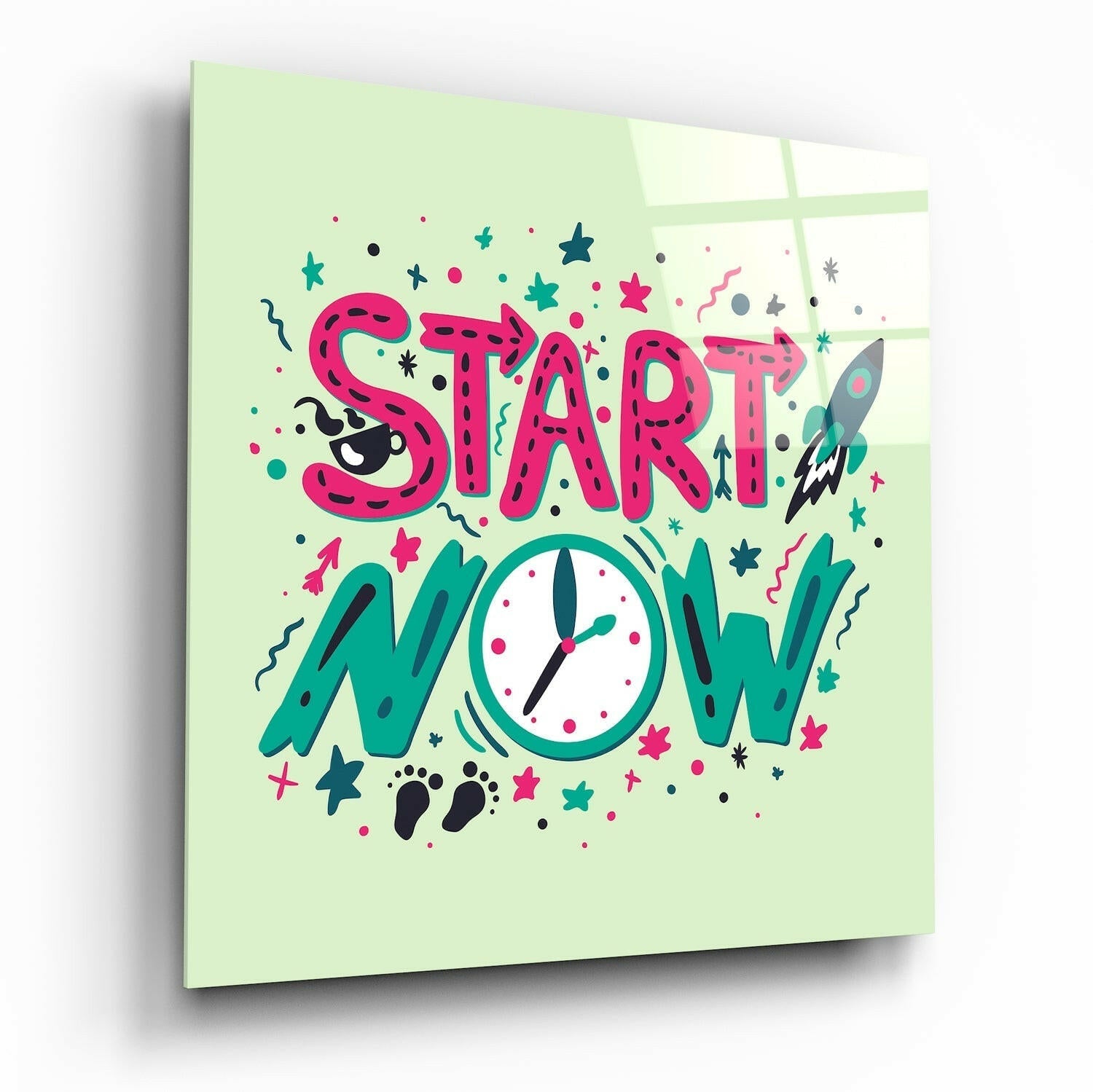Insigneart USA Insigneart USA “Start Now” Glass Wall Art