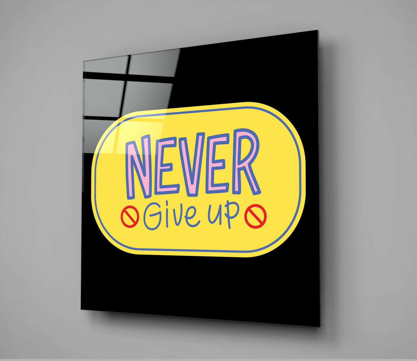 Insigneart USA Insigneart USA “Never Give Up” Glass Wall Art