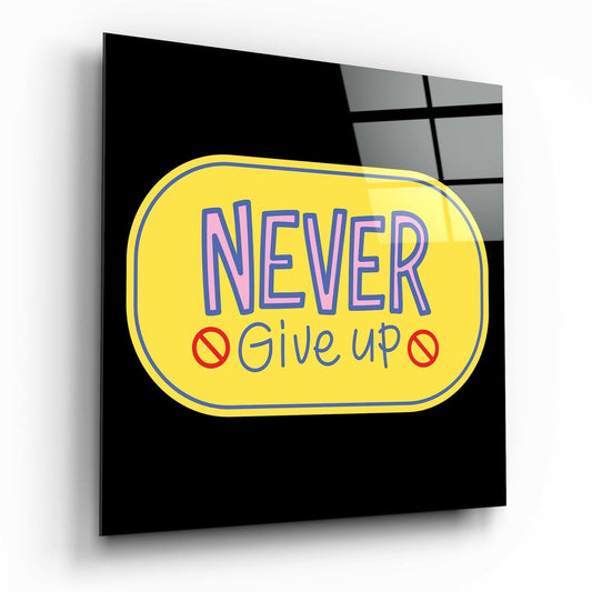 Insigneart USA Insigneart USA “Never Give Up” Glass Wall Art