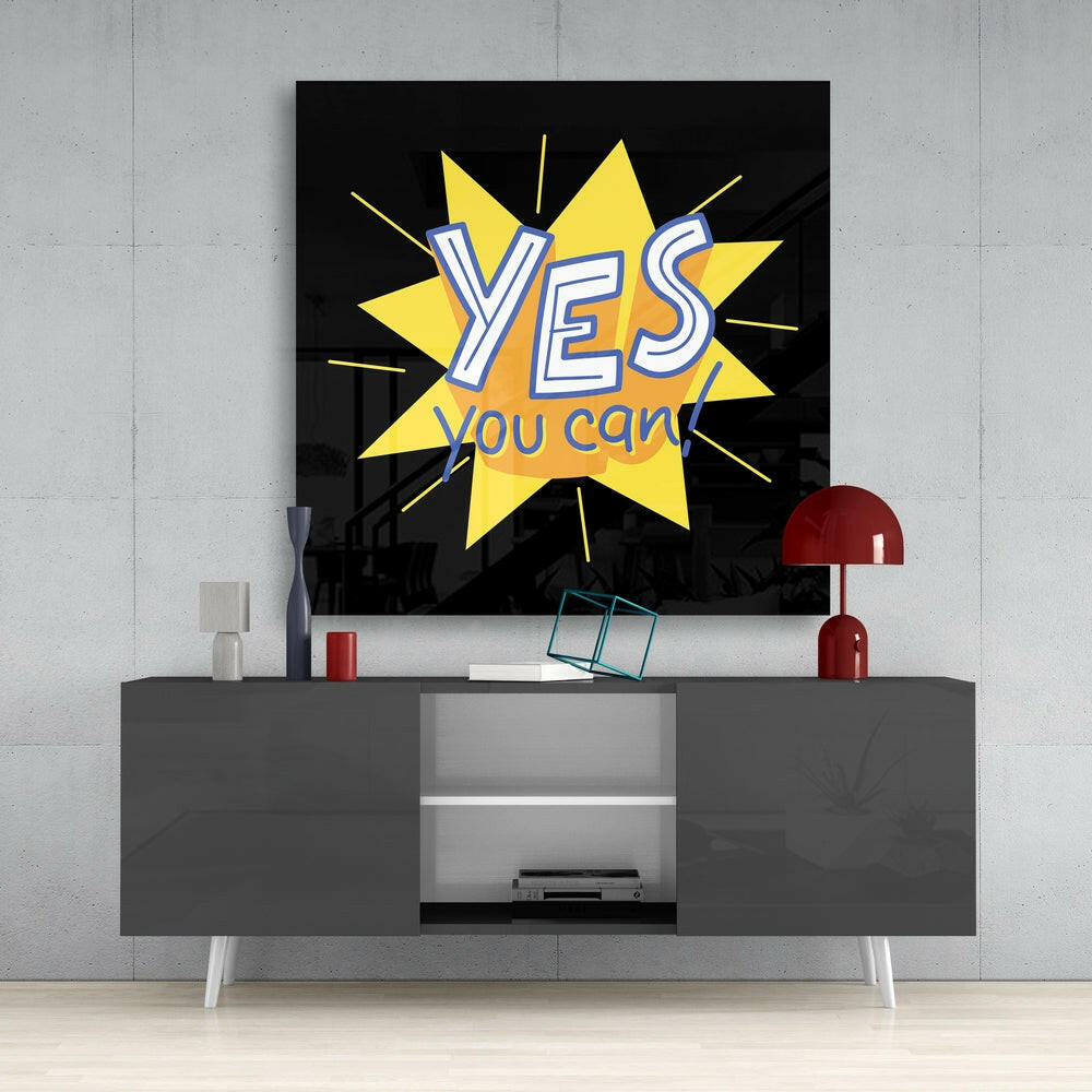 Insigneart USA Insigneart USA “Yes, You Can” Glass Wall Art