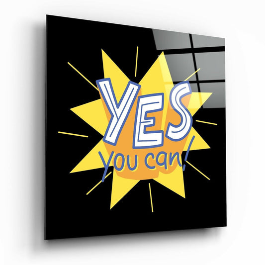 Insigneart USA Insigneart USA “Yes, You Can” Glass Wall Art