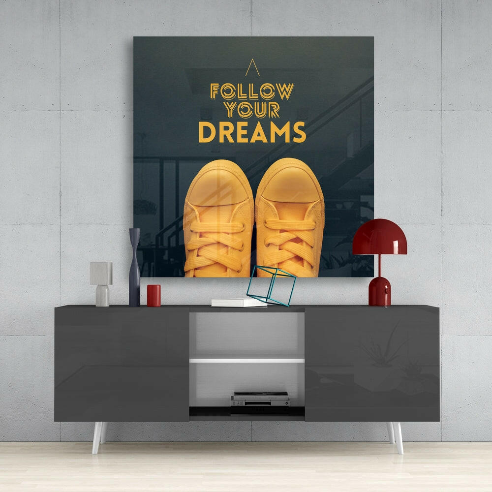Insigneart USA Insigneart USA Follow Your Dreams” Glass Wall Art