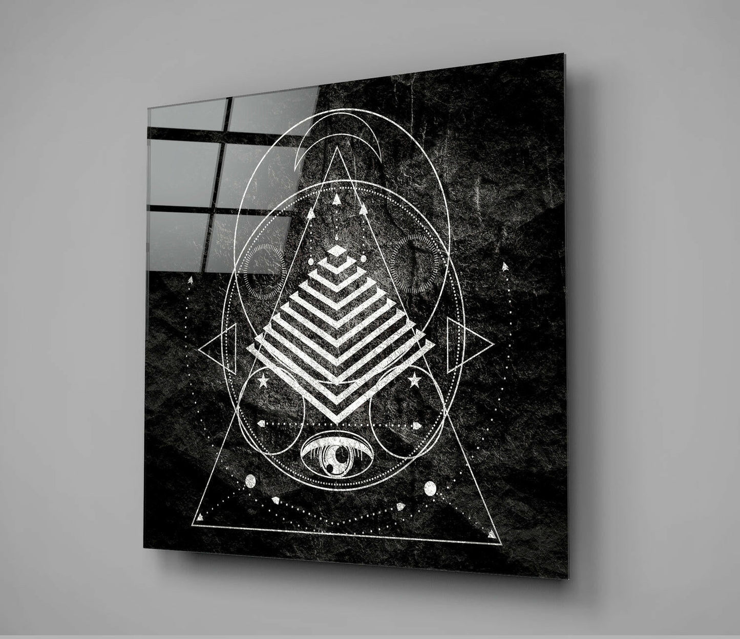 Lines of the Triangle Glass Wall Arts Insigneart USA