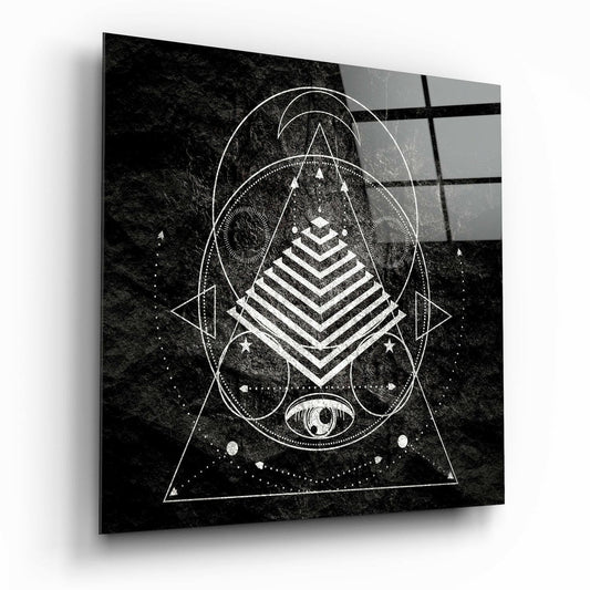 Lines of the Triangle Glass Wall Arts Insigneart USA
