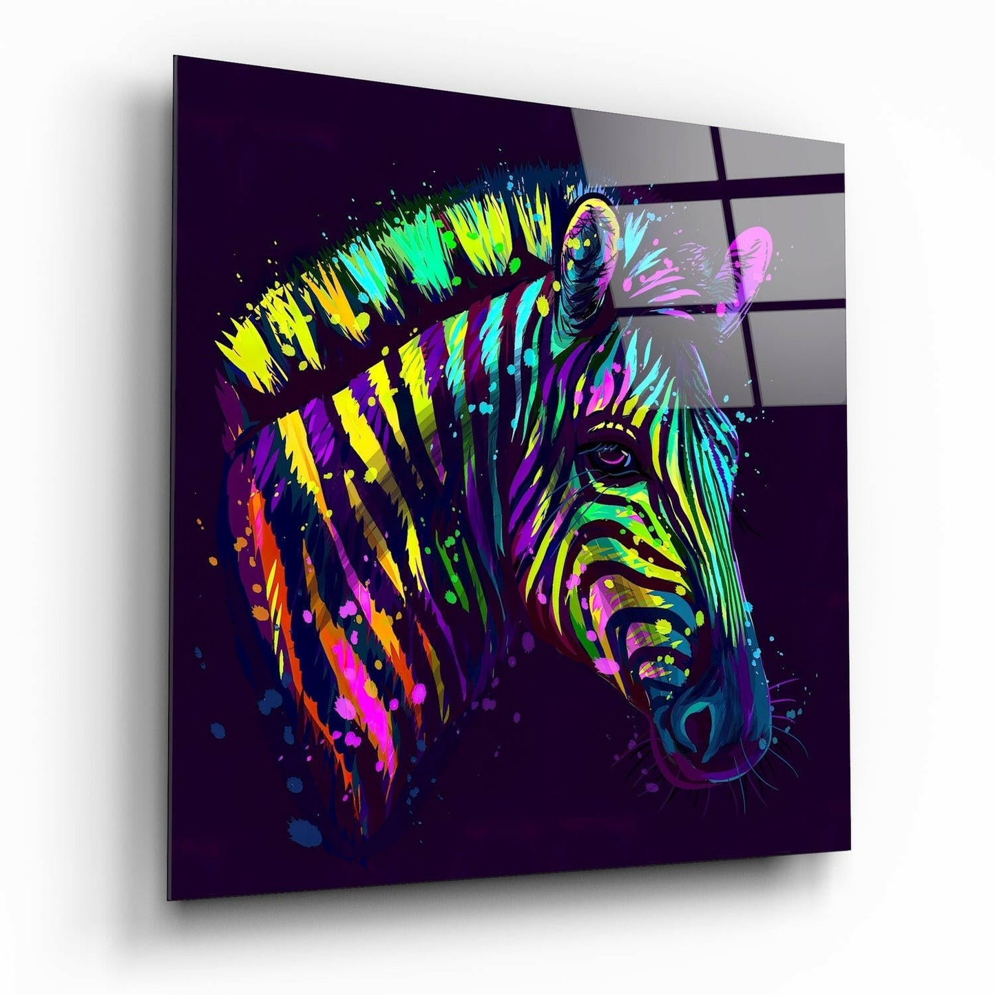 Insigneart USA Insigneart USA Colorful Zebra Glass Wall Art