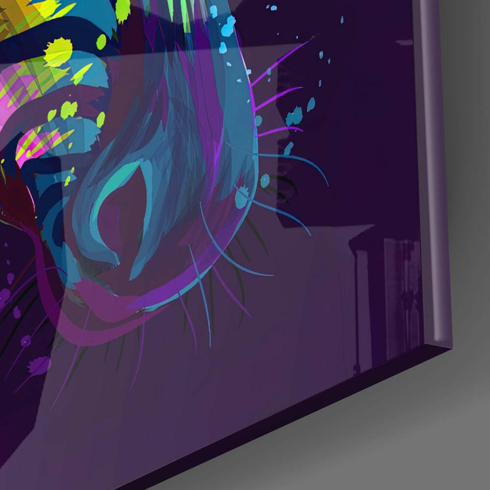 Insigneart USA Insigneart USA Colorful Zebra Glass Wall Art
