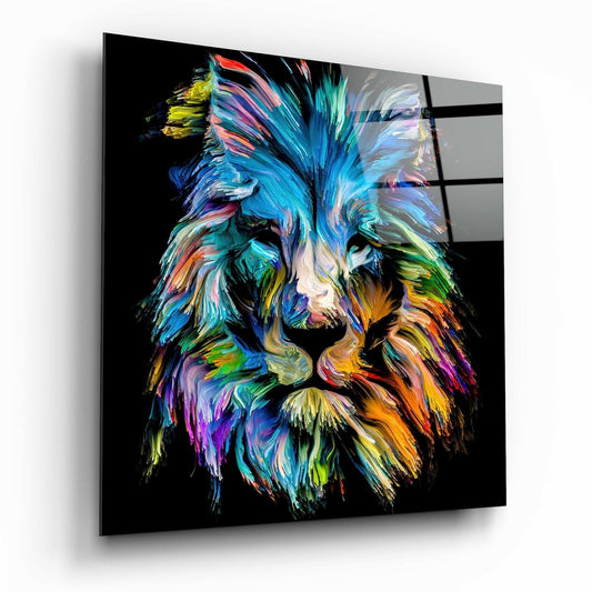 Insigneart USA Insigneart USA Blue Lion Glass Wall Art