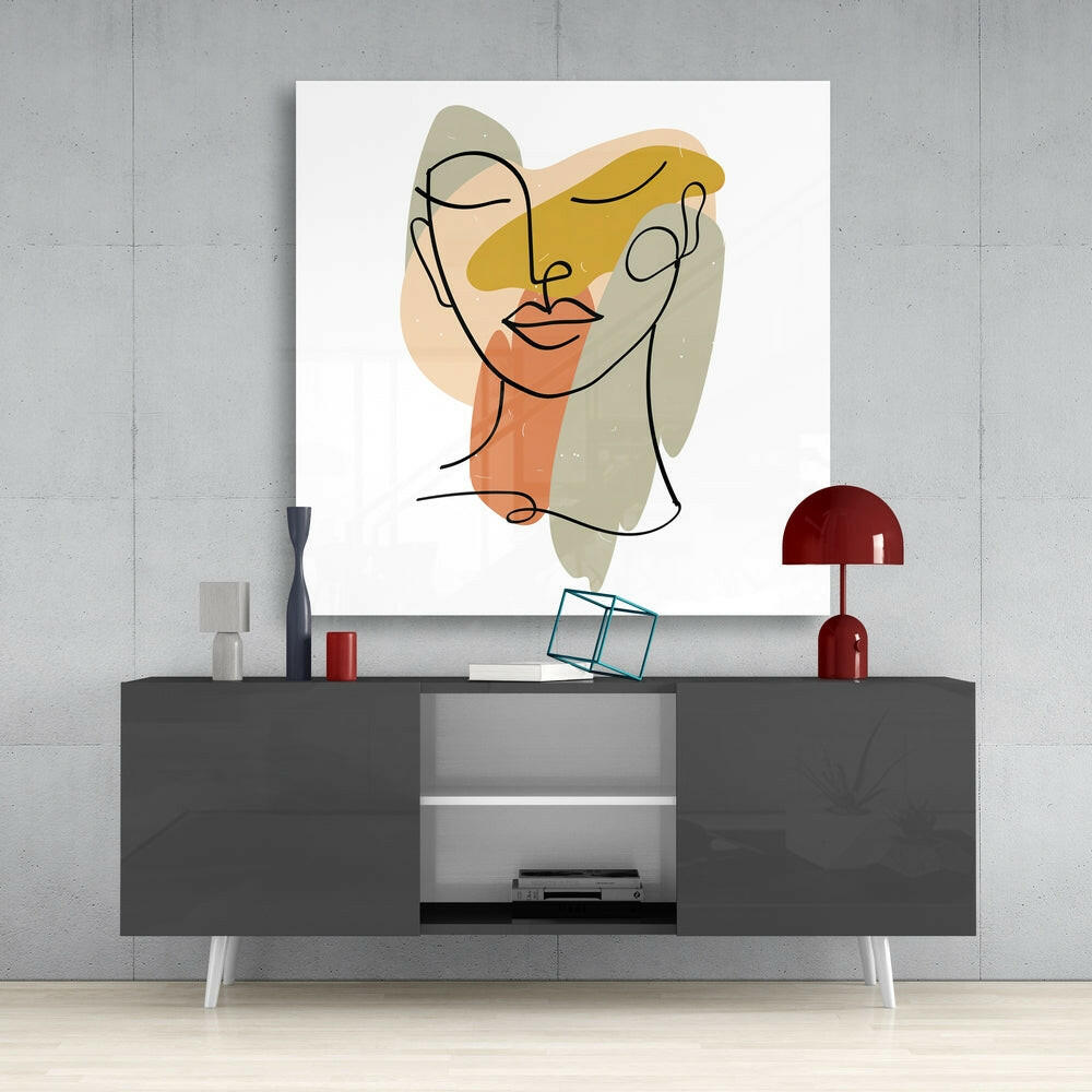 Abstract Lines Glass Wall Art