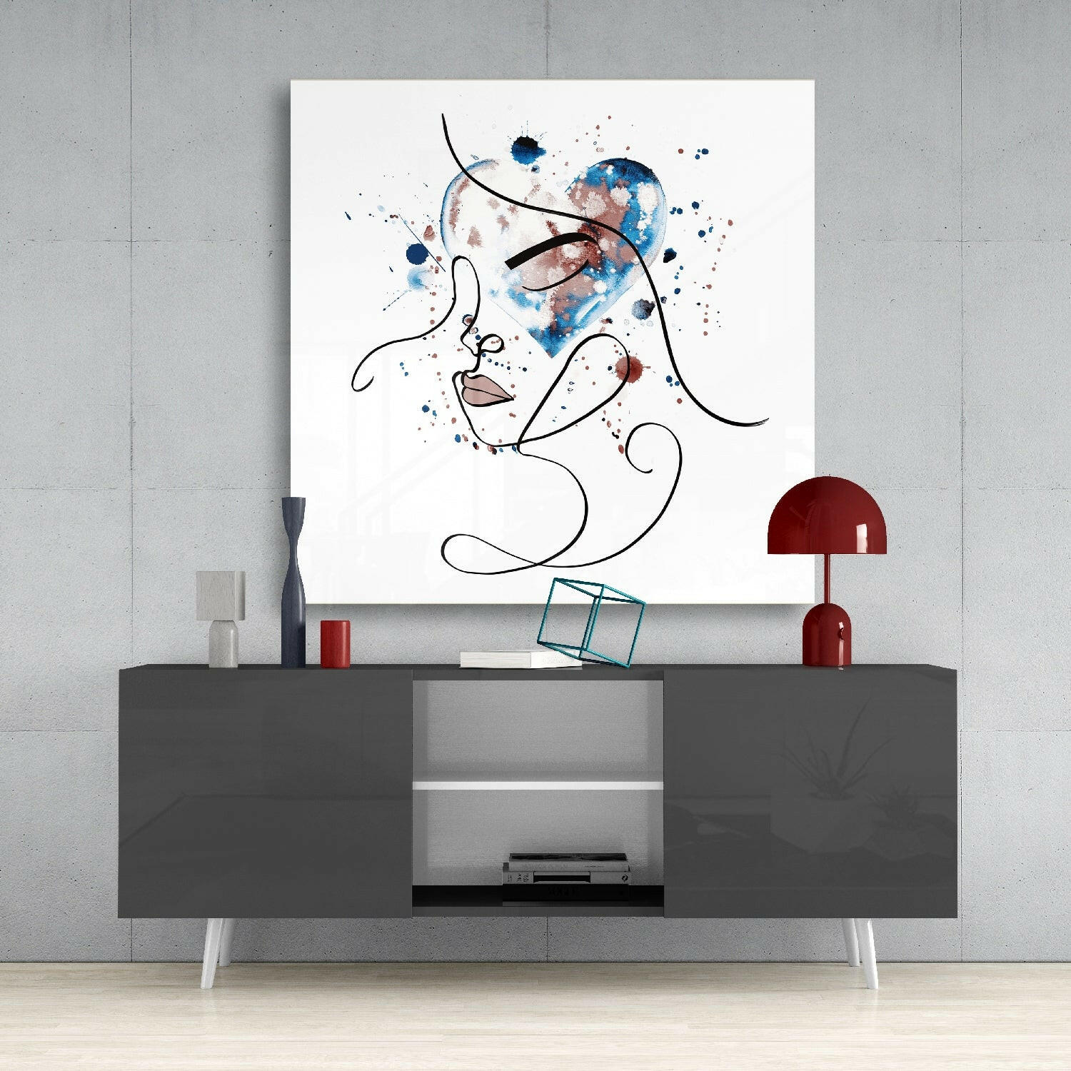 Insigneart USA Insigneart USA Face of Lines Glass Wall Art