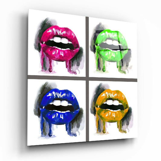 Insigneart USA Insigneart USA Colored Lips Glass Wall Art