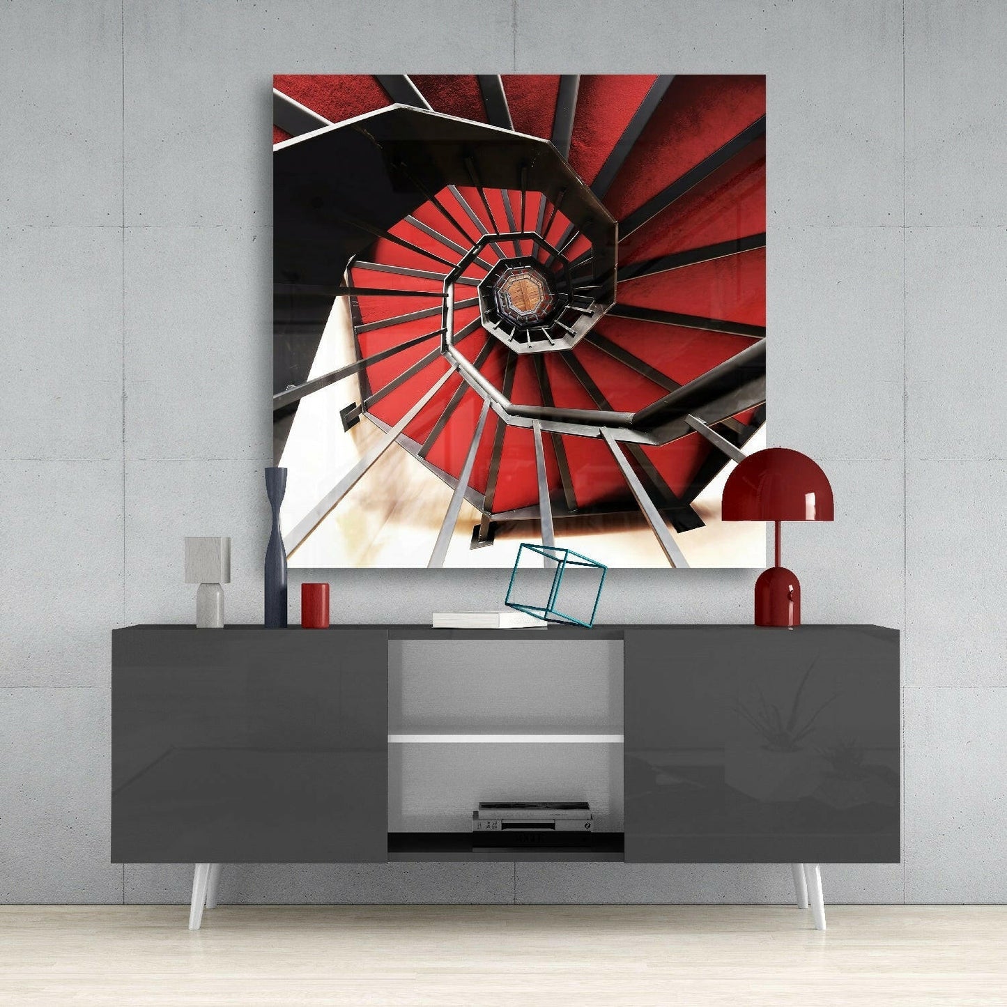 Insigneart USA Insigneart USA Red Stair Glass Wall Art