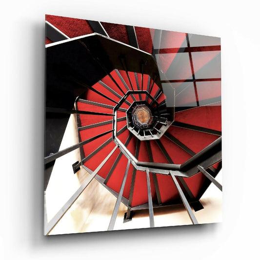 Insigneart USA Insigneart USA Red Stair Glass Wall Art