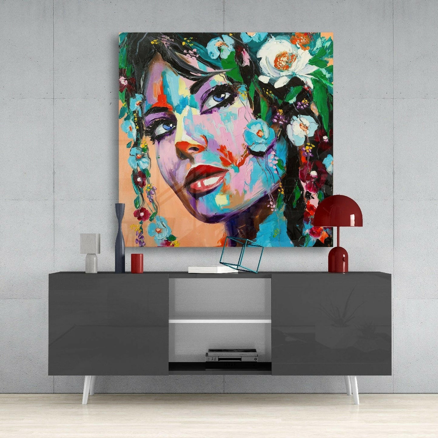 Insigneart USA Insigneart USA Floral Woman Glass Wall Art