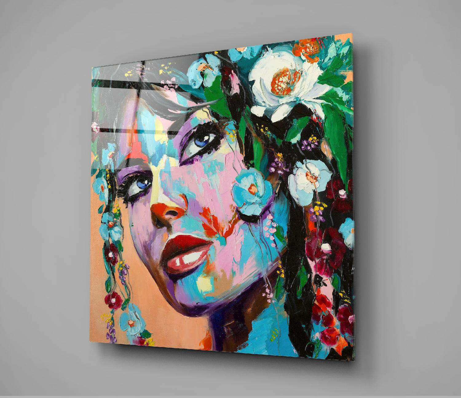 Insigneart USA Insigneart USA Floral Woman Glass Wall Art