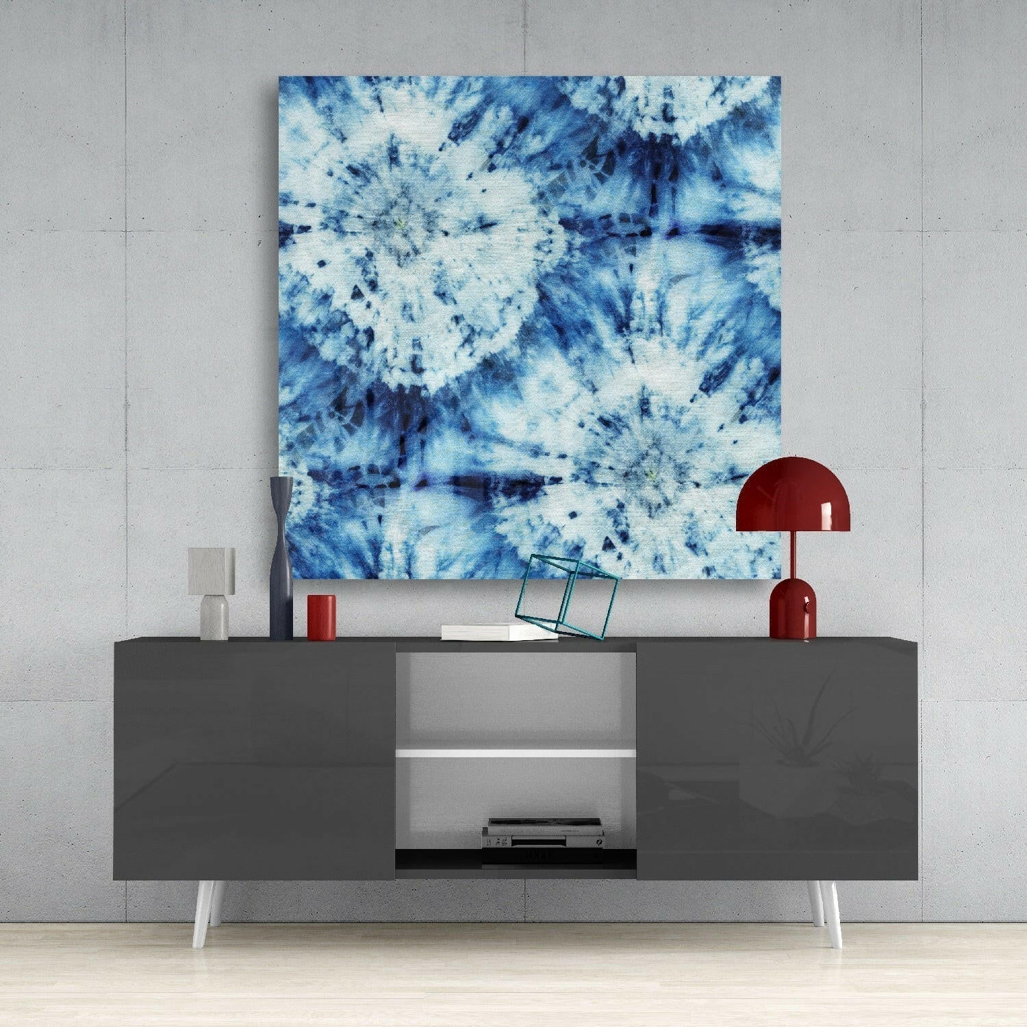 Insigneart USA Insigneart USA Blue Pattern Glass Wall Art