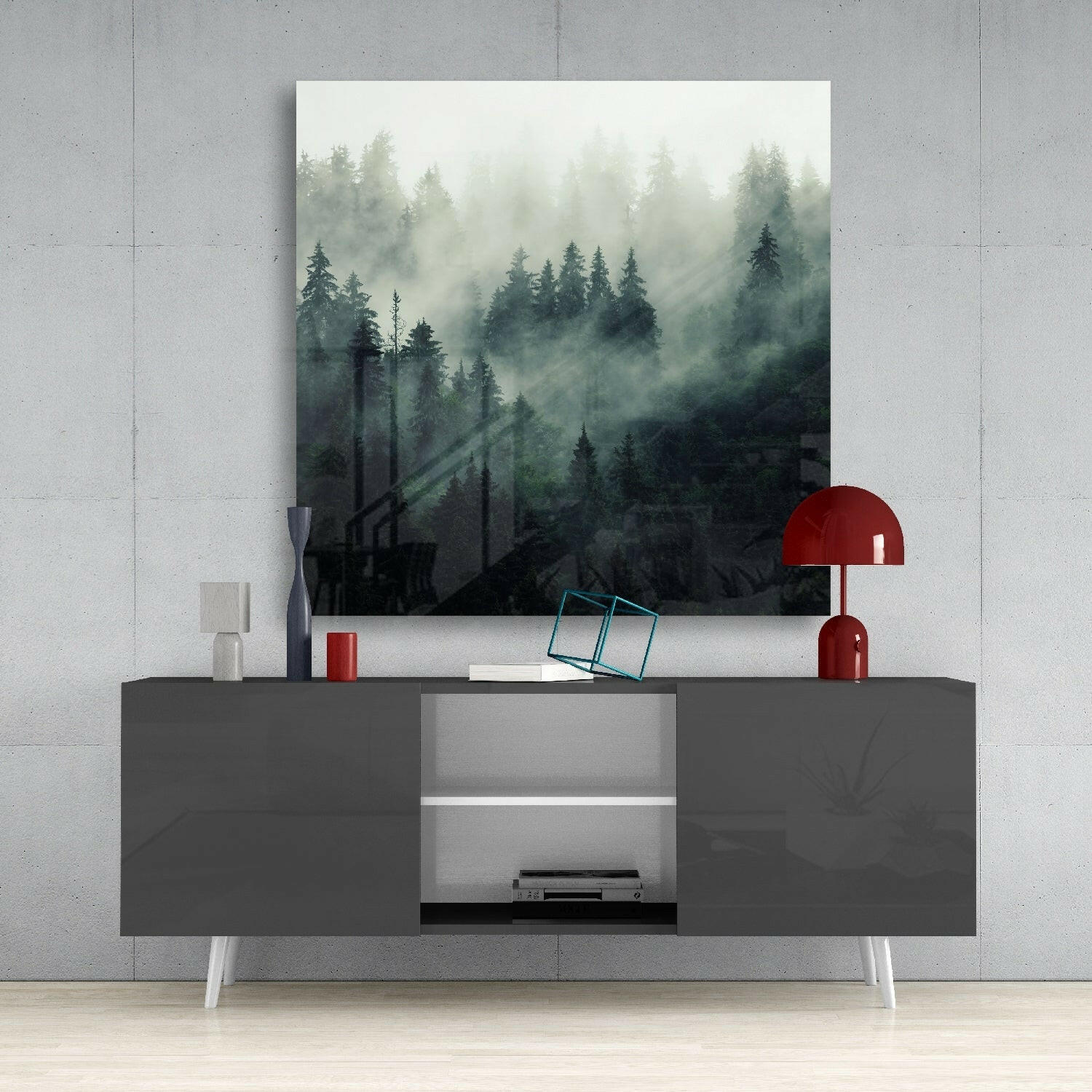 Insigneart USA Insigneart USA Foggy Forest Glass Wall Art