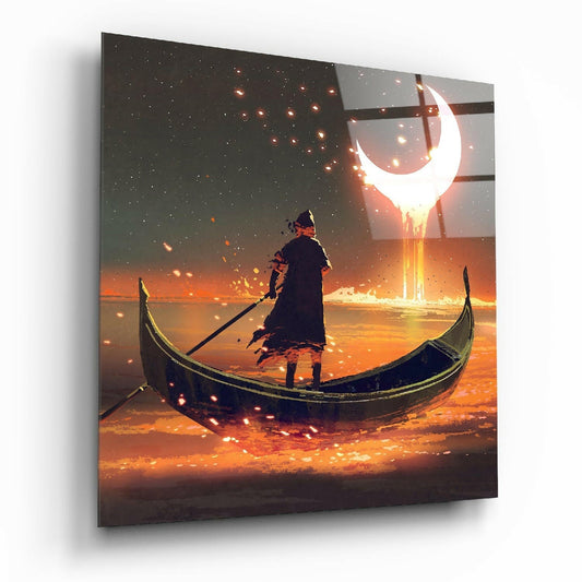 Insigneart USA Insigneart USA Red Moon Glass Wall Art