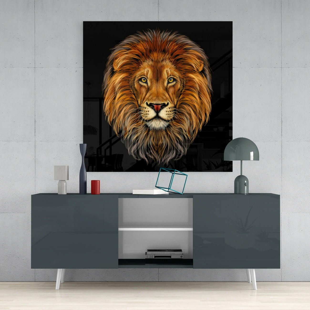 Insigneart USA Insigneart USA Lion Glass Wall Art