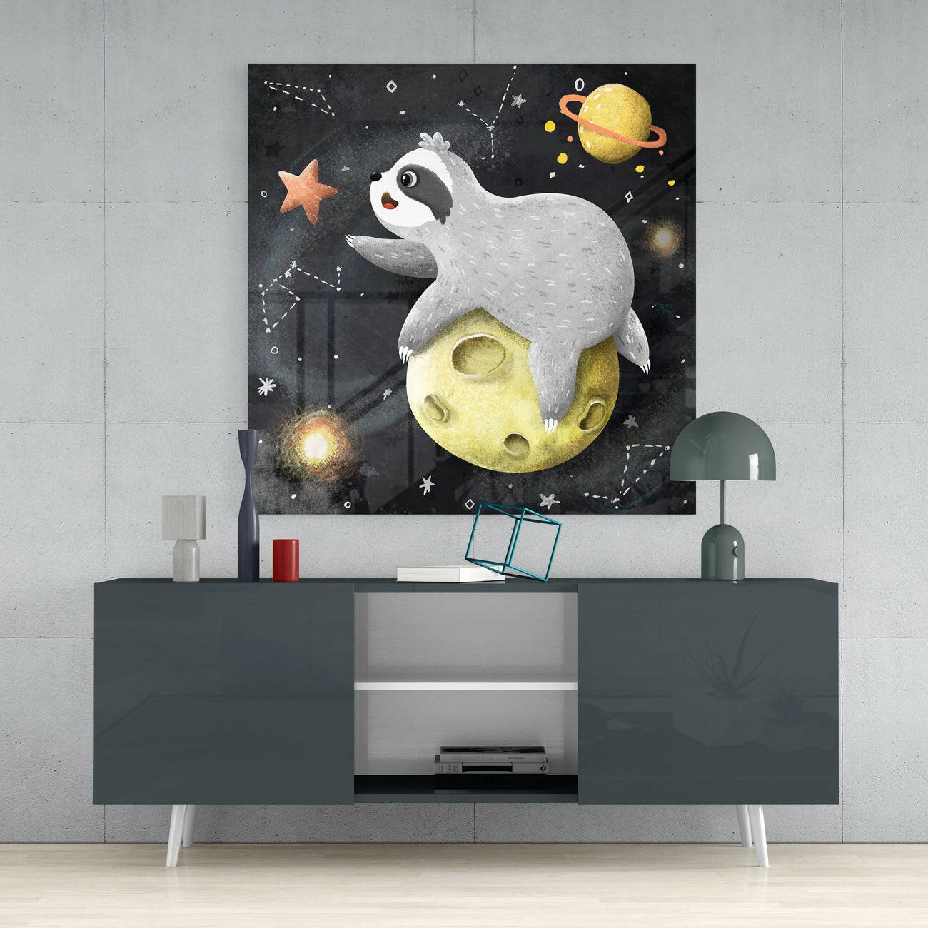 Insigneart USA Insigneart USA Laziness on the Moon Glass Wall Art
