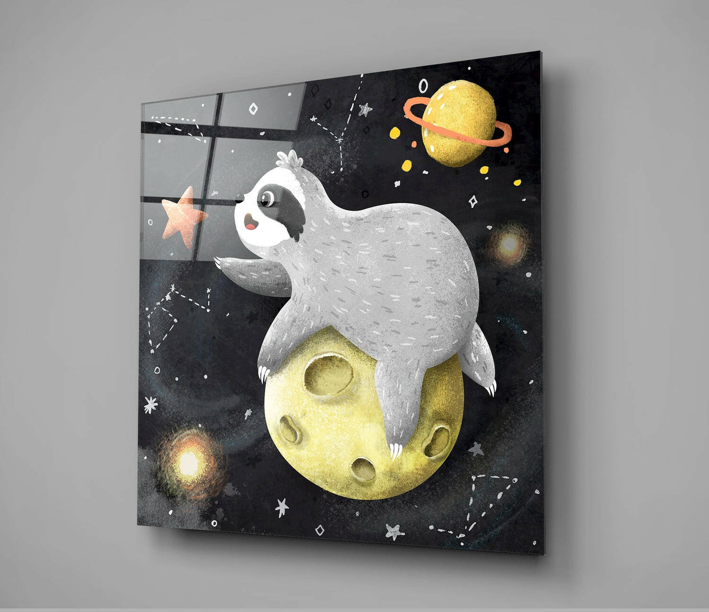 Insigneart USA Insigneart USA Laziness on the Moon Glass Wall Art