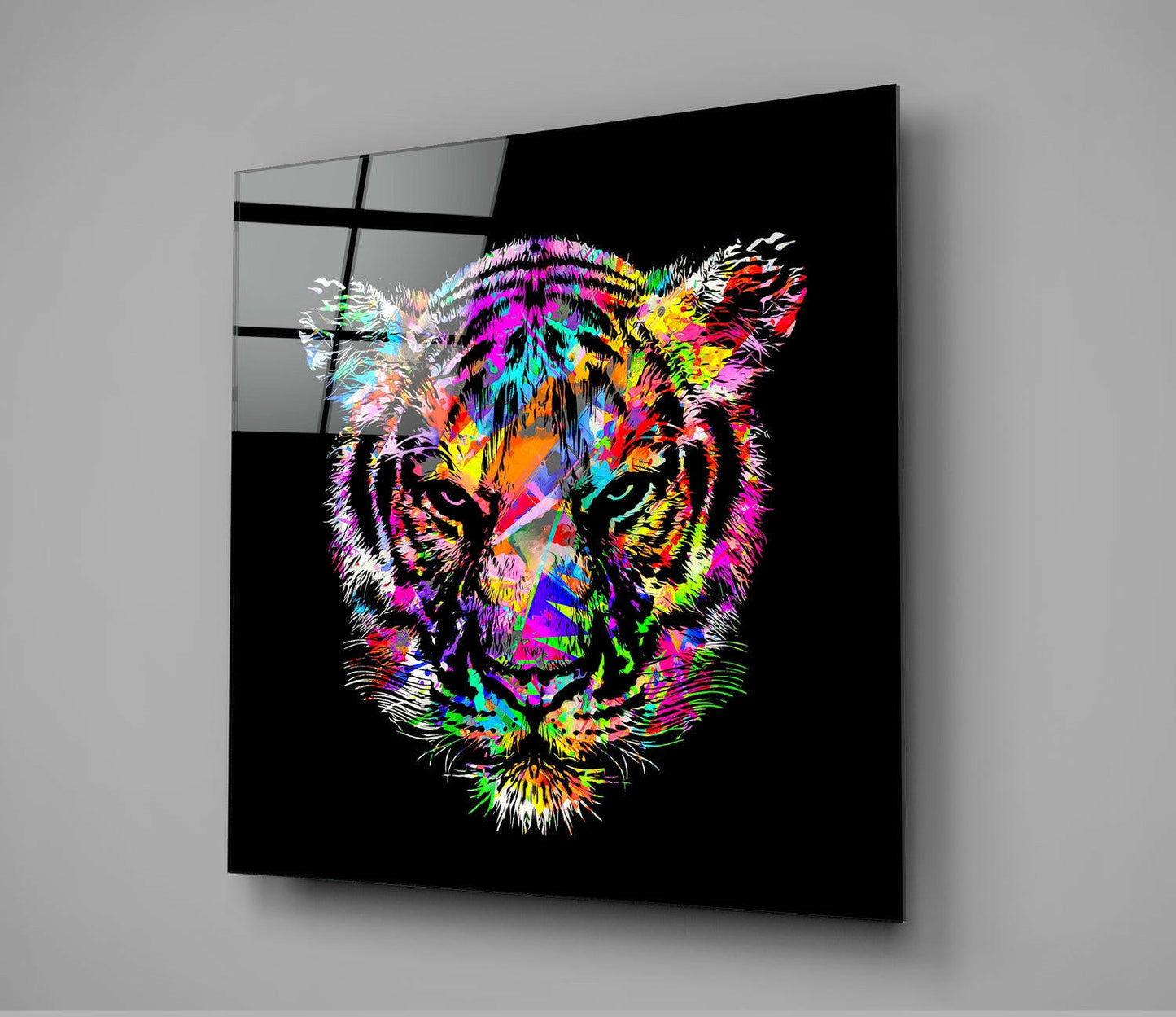 Insigneart USA Insigneart USA Colored Tiger Glass Wall Art
