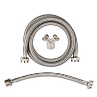 Steam Dryer Installation Kit, Stainless Steel Hose, 6ft Hose with 3/4" FHT 90 Degree Elbow