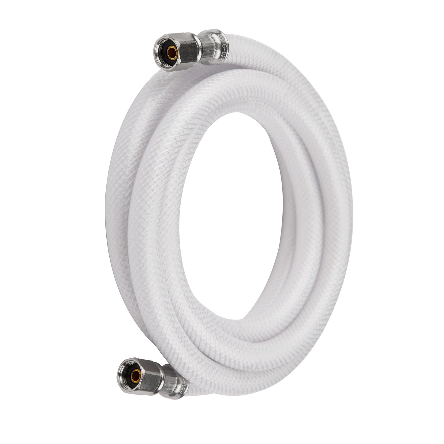 10 Pcs 8ft Fridge Ice Maker Water Connector Line, Polyester Reinforced PVC, 1/4" Comp By 1/4" Comp Connection, White