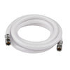 12ft Fridge Ice Maker Water Connector Line, Polyester Reinforced PVC, 1/4" Comp By 1/4" Comp Connection, White